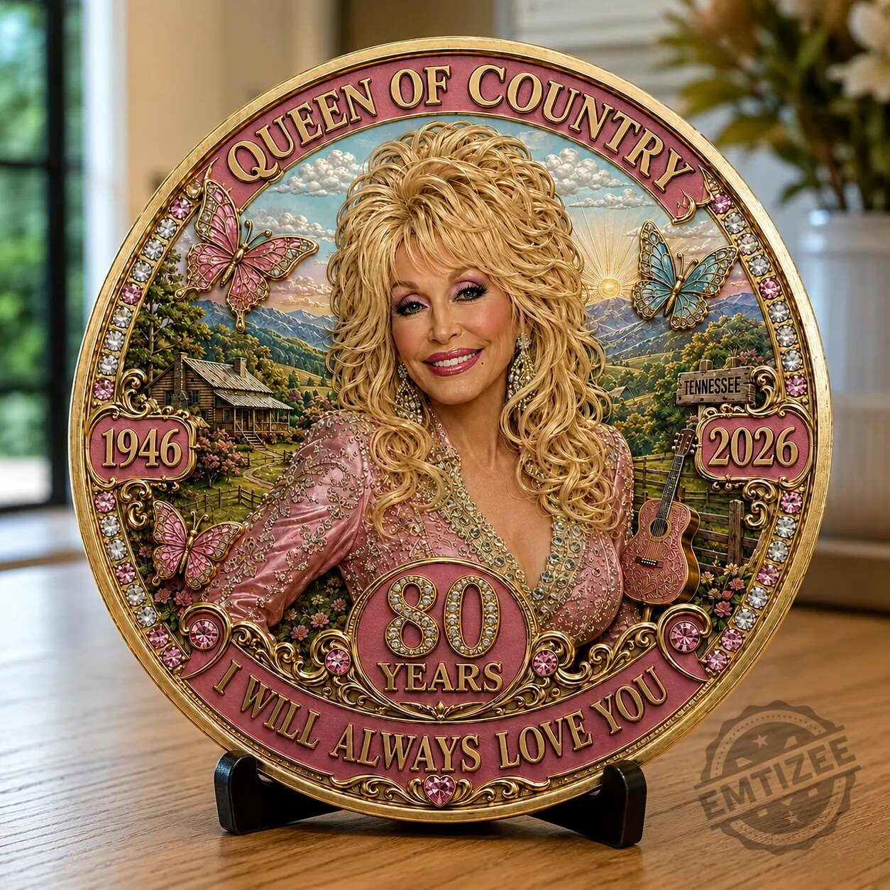 Dolly Parton 80th Anniversary Memorial Coin 3 Dolly Parton 80th Anniversary Memorial Coin product design shown in a detailed view