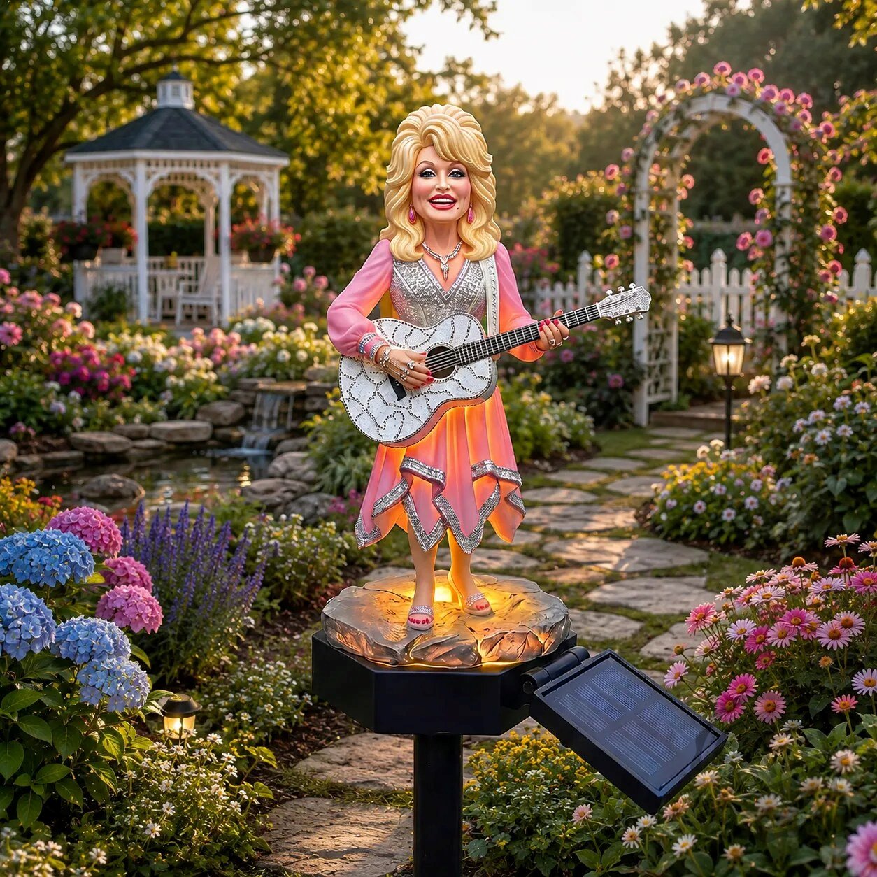 Dolly Parton Solar Outdoor Garden Statue Light